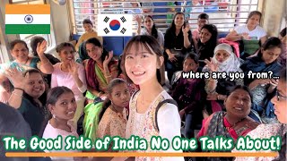 Korean girl try The most safest local train in India 🇮🇳 ❤️🇰🇷 [upl. by Fahey]