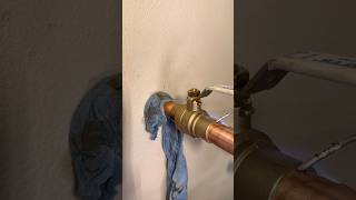 working above a hot water heater installing a new globe valve and supply line😎 [upl. by Schroeder]