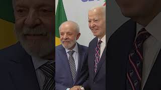 President Biden and Brazilian President Luiz Inácio Lula da Silva meet at the G20 leaders summit [upl. by Annaoj]