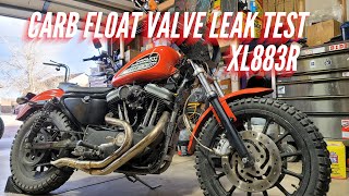 Carburetor Float Valve Leak Test Harley Davidson Sportster XL883 2002 Motorcycle Repair [upl. by Dlaner]