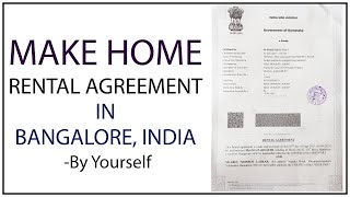 How to make house rental agreement in Bangalore India by yourself [upl. by Audre]