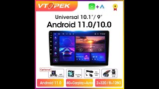 Review Vtopek 9101quot Universal 4G DSP 2din Android 11 Car Radio Multimedia 2022 [upl. by Yerkovich558]