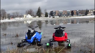 Rc snowmobile SKEERIDE WATER SKEEPING [upl. by Nasah331]