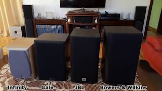 bookshelf speakers sound test Bowers amp Wilkins JBL Gale Infinity [upl. by Nolava]