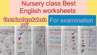 nursery class English worksheets  English worksheets for nursery nursery class teaching for exam [upl. by Rab382]