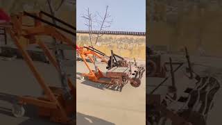 Electric portable crank arm forklift small hydraulic truck loading and stacking truck lift [upl. by Jarietta]