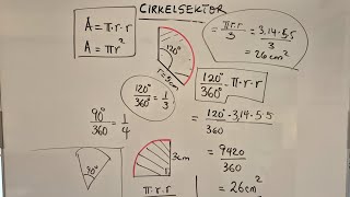 CIRKELSEKTOR  vinkel v360 × 314 × radie × radie [upl. by Lehcar]