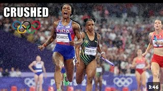 Watch USA Destroy Jamaica In Women 4x100m Relay Final [upl. by Annodal]