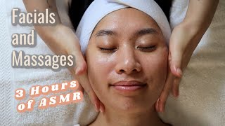 3 HOURS of ASMR Facials and Massages [upl. by Annaor186]