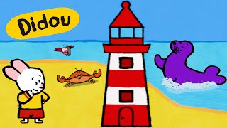 Didou dessinemoi un crabe un phare et une otarie à la plage  Dessins animés pour les enfants [upl. by Ena24]