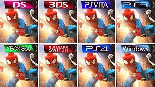 Lego Marvel Super Heroes 2013 DS vs 3DS vs Ps Vita vs PS3 vs XBOX 360 vs Switch vs PS4 Pro vs PC [upl. by Pesvoh]