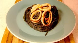 Generosos Dark and Tasty Pasta al Nero di Seppia con Calamari e Pomodoro [upl. by Ettelegna]