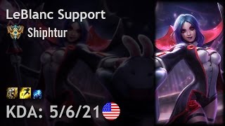 LeBlanc Support vs Zyra  Shiphtur  NA Challenger Patch 71 [upl. by Cerellia]