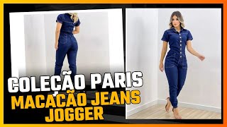 MACACÃO JEANS JOGGER  COM ELASTANO  COLEÇÃO PARIS [upl. by Seymour]