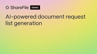 Simplify document collection workflows with AI powered Document Request List Generation [upl. by Yuri]