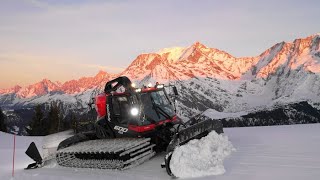 NIGHT I PISTEN BULLY X8 I LTD 600 treuil I SAINT GERVAIS  MONT BLANC I Kässbohrer [upl. by Sirron]