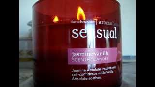 Bath and Body Works Aromatherapy Candle Review Candle of the Week Sensual Jasmine Vanilla [upl. by Esil]