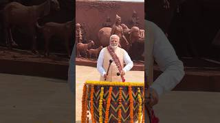 PM Modi plays a traditional drum at Banjara Virasat Museum in Washim Maharashtra  shorts [upl. by Alakim]