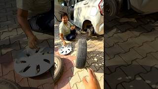 Aj khud car ka tyre change kiya minivlog dailyminivlog minivlogseries cartyre automobile [upl. by Naihr]