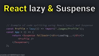Code Splitting amp Lazy Loading in React [upl. by Aihtniroc]