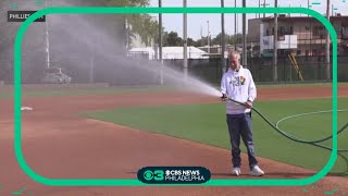 Philadelphia Phillies fans childhood wish to work as a spring training groundskeeper granted [upl. by Dorison191]