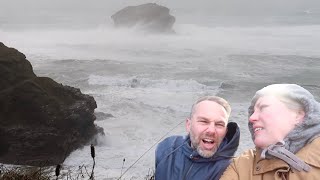 Say hello to Storm Eunice the storm of the century Portreath Cornwall [upl. by Lainad]