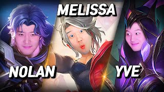 Multi rounder Lets escape from one trick to be Mythic  Mobile Legends Nolan Melisa Yve [upl. by Einwat]