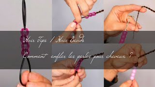 Comment enfiler des Perles Coiffure [upl. by Ahsiak]