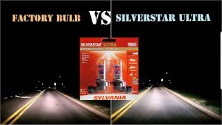 SYLVANIA Silverstar Ultra VS Factory Headlight Bulb Road Test [upl. by Esoryram]