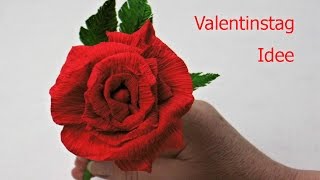 Diy Valentinstag Geschenk ❁ Rose aus Krepppapier basteln ❁ Deko Ideen mit FloraShop [upl. by Arriec]