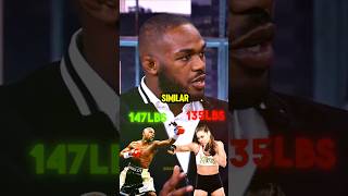 Jon Jones Thinks Ronda Rousey Would Destroy Floyd Mayweather😱 shorts [upl. by Nevah734]