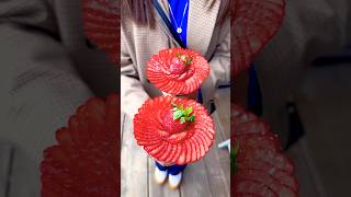 A greengrocers serious strawberry flower crepe japan food shorts love world japanesefood [upl. by Eita]