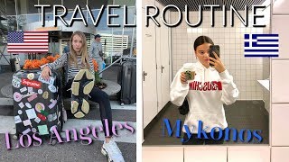 DE HEENREIS NAAR LOS ANGELES EN MYKONOS  ONZE TRAVEL ROUTINE [upl. by Orpah]