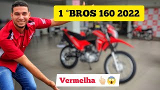 NOVA HONDA BROS 160 ESDD 2022 VERMELHA Em 4K Bros Vermelha Bros 2022 [upl. by Lauree303]