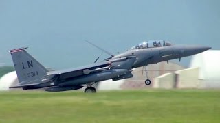 F15 Strike Eagles Landing At Aviano Air Base Italy [upl. by Mcloughlin741]