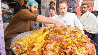 Street Food in Peshawar  GOLDEN PULAO Mountain  Charsi Tikka Kabab  Pakistani Street Food Tour [upl. by Shugart]