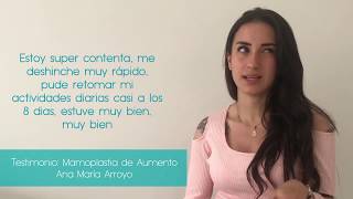 Testimonio de Mamoplastia por Ana Maria Arroyo [upl. by Lleder937]