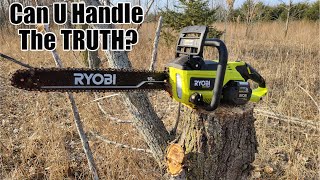 Ryobi 40Volt 18quot Chainsaw Review Model RY40508  Faster Than Milwaukee Saw  RYOBIs GOAT [upl. by Jamison]