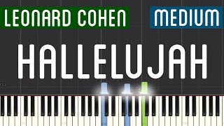 Leonard Cohen  Hallelujah Piano Tutorial  Medium [upl. by Raina]