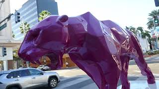 Panther Art Sculpture Richard Orlinski Rodeo Drive Beverly Hills California USA November 8 2024 [upl. by Shelby]