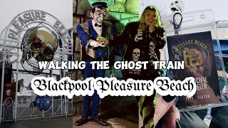 WALKING A HAUNTED GHOST TRAINBlackpool Pleasure Beach Ghosts amp Gardens Tour 2024 [upl. by Kempe]