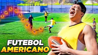 JOGAMOS FUTEBOL COM BOLA DE FUTEBOL AMERICANO 😂🏈 [upl. by Gnuoy]