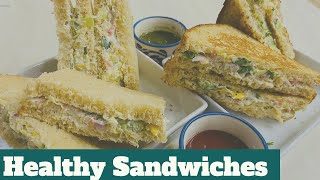 Coleslaw sandwich without mayonnaise Healthy breakfast Club Sandwich 🥪 [upl. by Perrins]