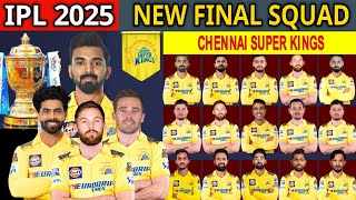 IPL 2025 Chennai Super Kings New Squad  CSK Full Players List IPL 2025  CSK 2025  Sports Worry [upl. by Lesh]