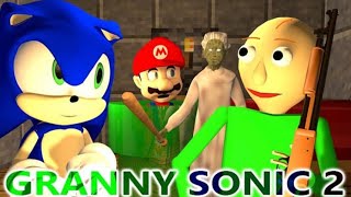 GRANNY VS SONIC AND BALDI PART 2  HORROR GAMEMINECRAFT ANIMATIONDAY 2 [upl. by Hilarius]