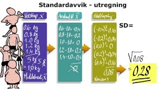 4 Standardavvik SD  teori og beregning [upl. by Caty]