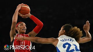 Aja Wilson LEADS Team USA to the gold medal with big game vs France  Paris Olympics  NBC Sports [upl. by Yvaht]