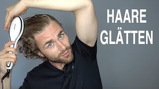 HAARE GLÄTTEN MÄNNER ● Haare glätten mit GLÄTTBÜRSTE  DANIEL KORTE [upl. by Akehsyt]