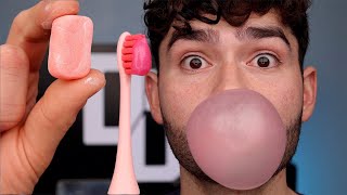 DIY Bubble Gum vs Hubba Bubba Toothbrush [upl. by Ahsieit]