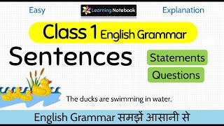 Class 1 English Grammar Sentences [upl. by Anairam681]